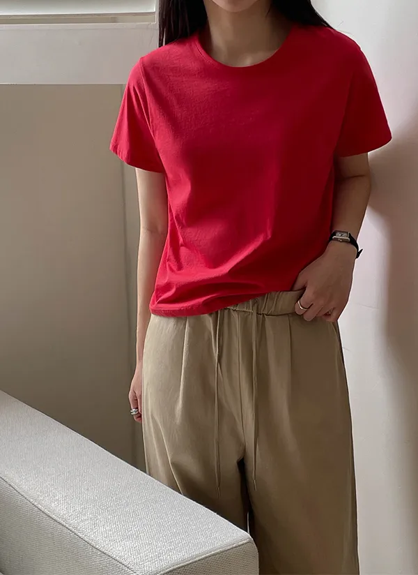 セミクロップド半袖Tシャツ | crushj | 詳細画像1