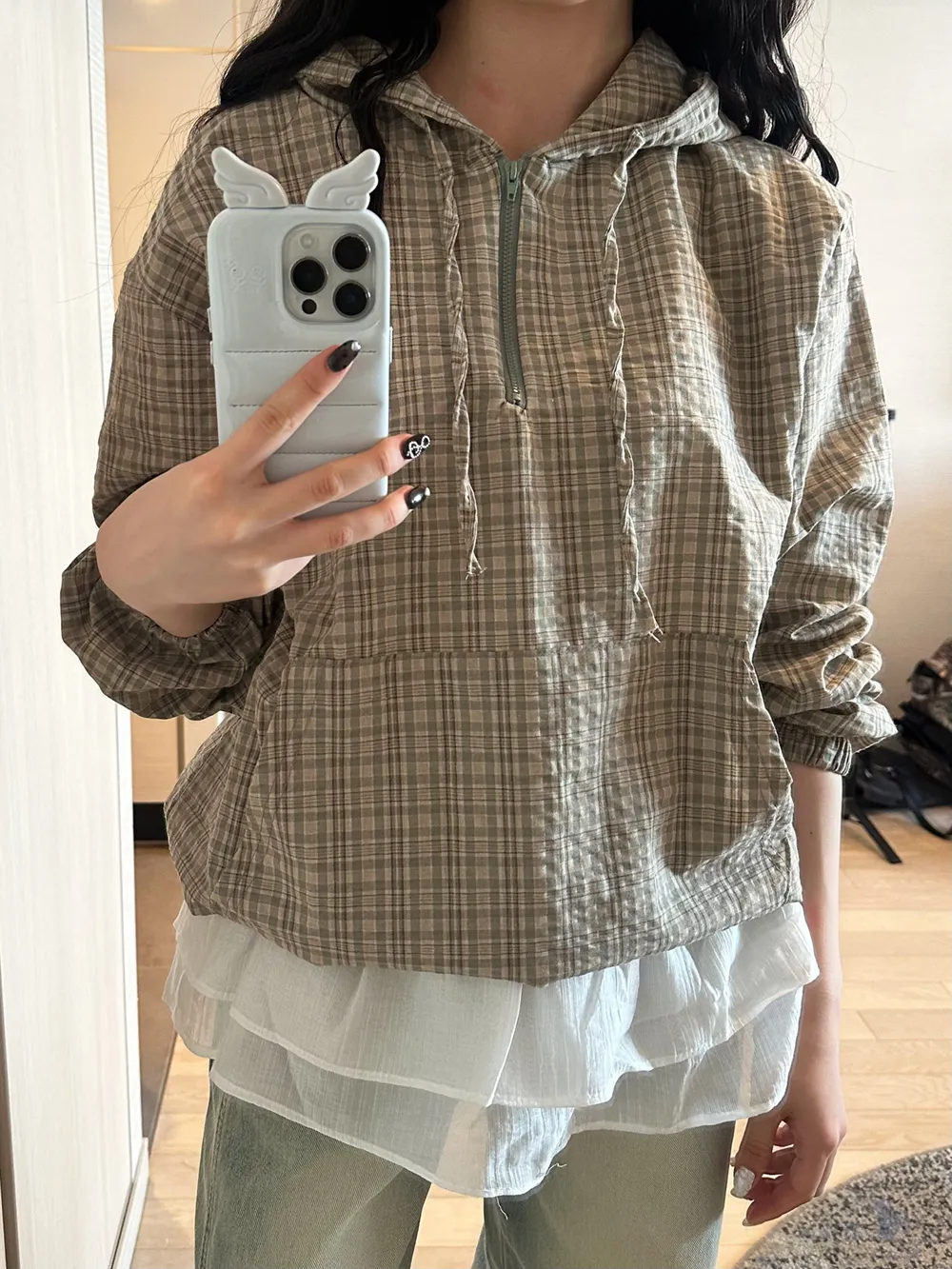 美品 FAR EASTERN ENTHUSIAST オンブレチェックアノラック チェック 