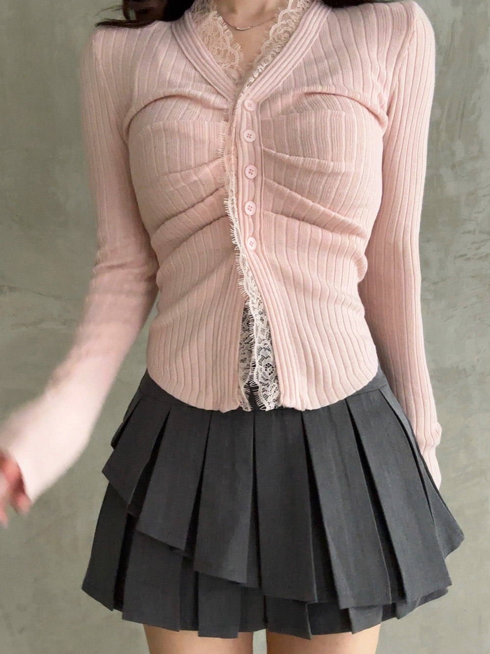 Vネックレースカーディガン | 詳細画像6