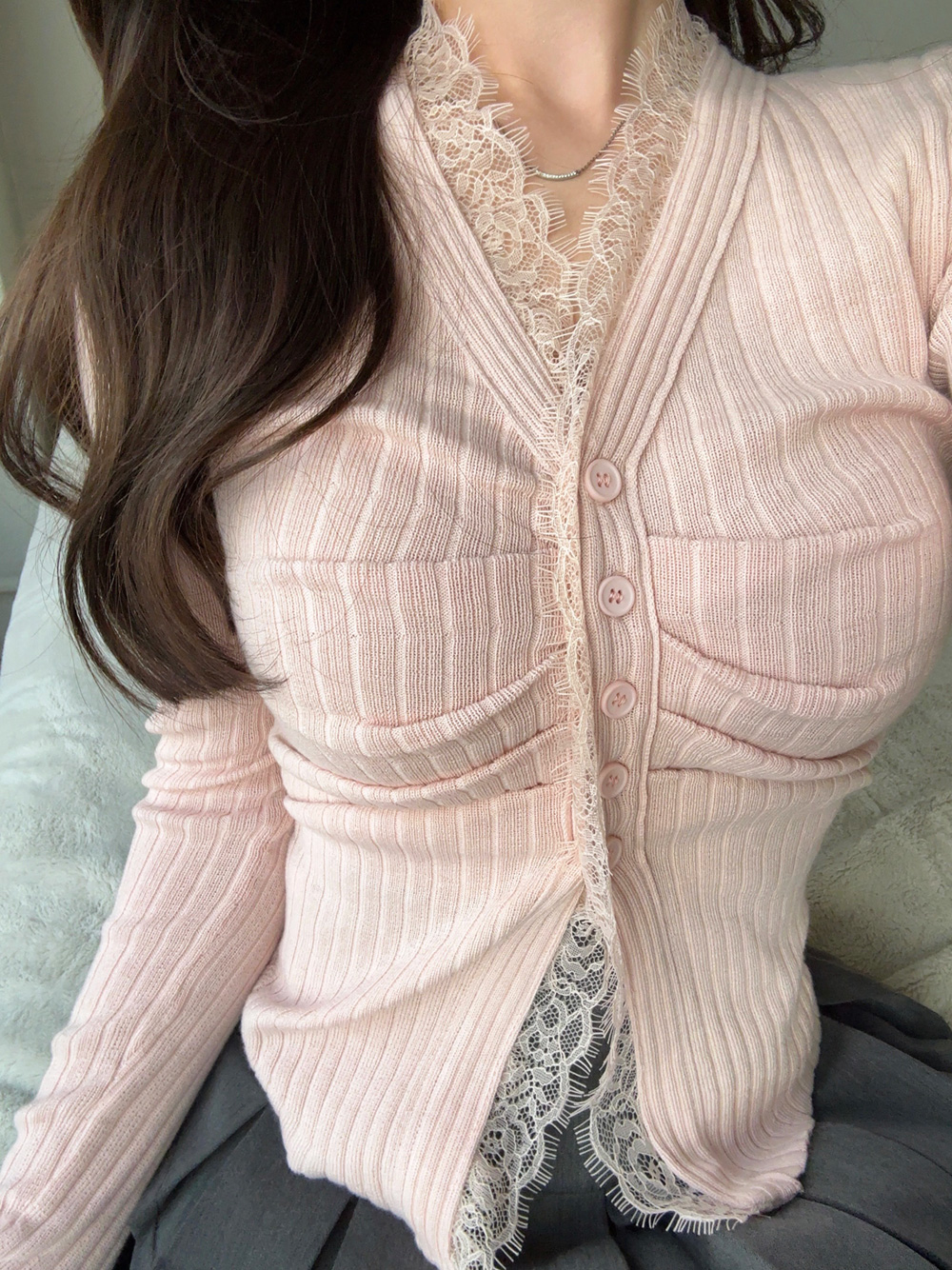 Vネックレースカーディガン | 詳細画像10