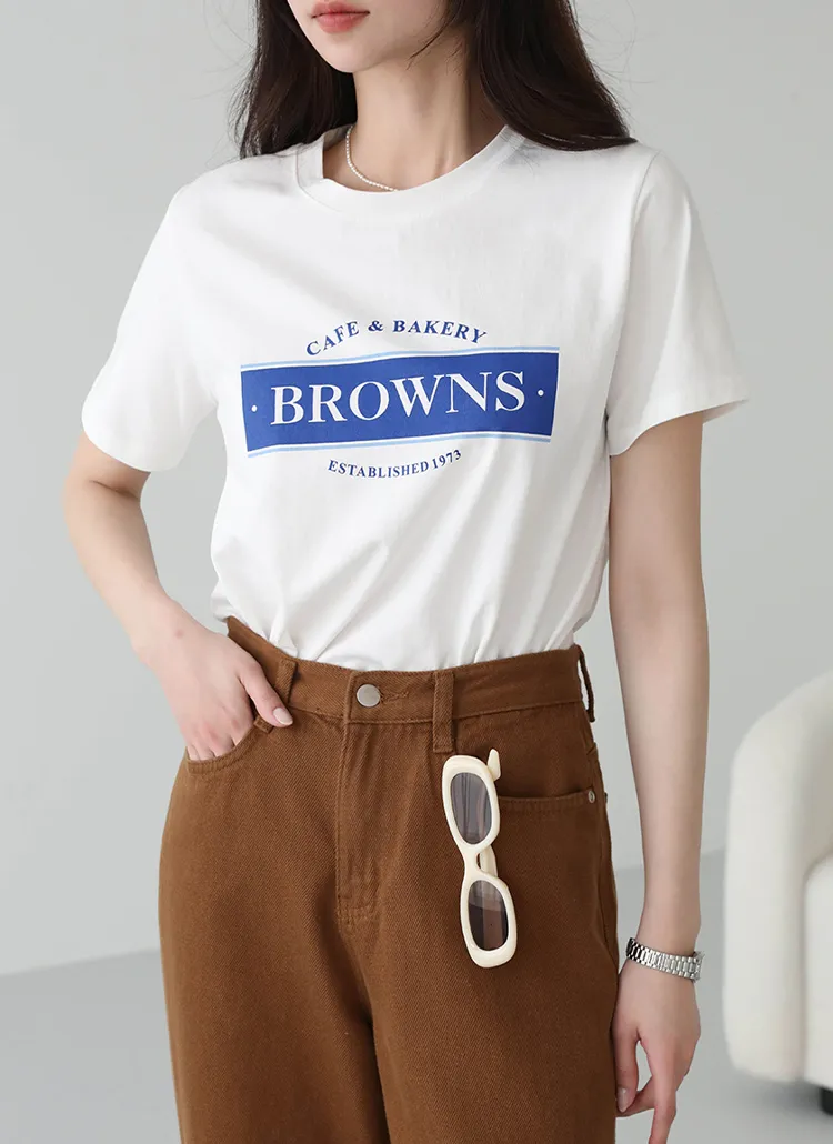 BROWNSスクエアプリント半袖Tシャツ | pippin | 詳細画像1