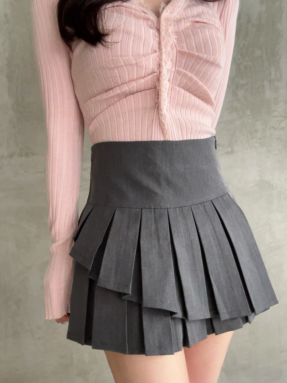 パンツ裏地ダブルプリーツミニスカート | 詳細画像4