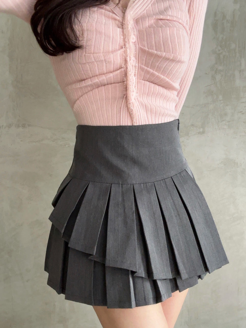 パンツ裏地ダブルプリーツミニスカート | 詳細画像6