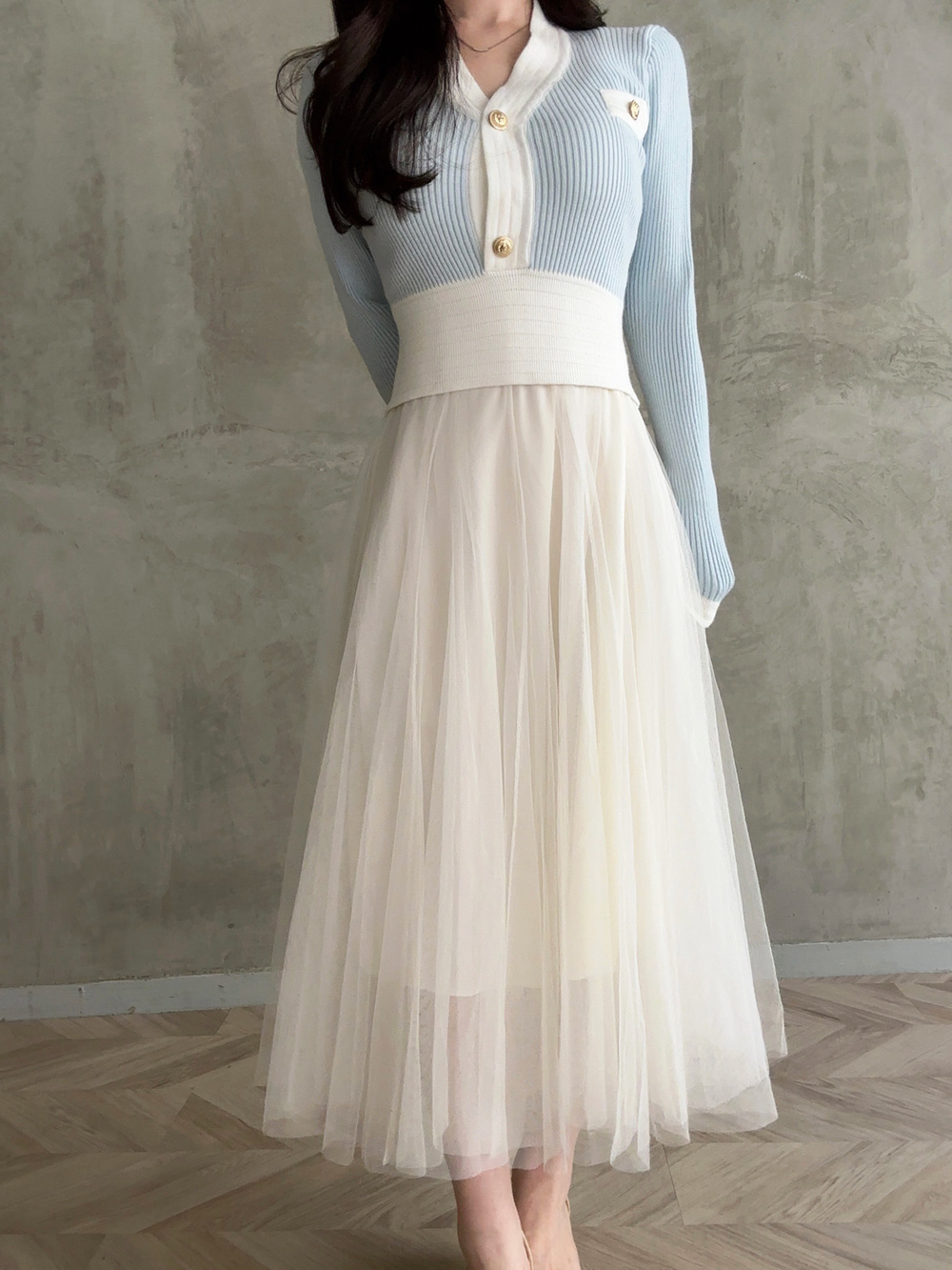 ウエストゴムチュールフレアスカート | 詳細画像10