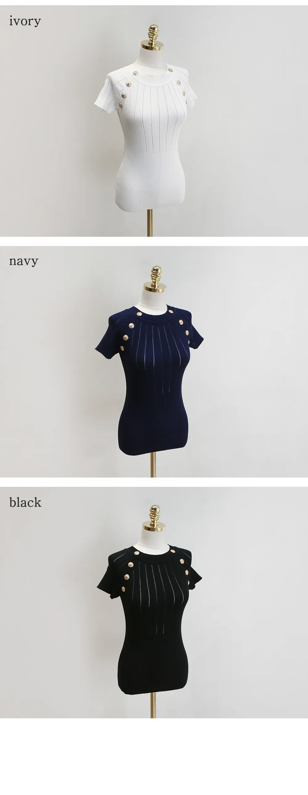 ゴールドボタン半袖サマーニット | 詳細画像14