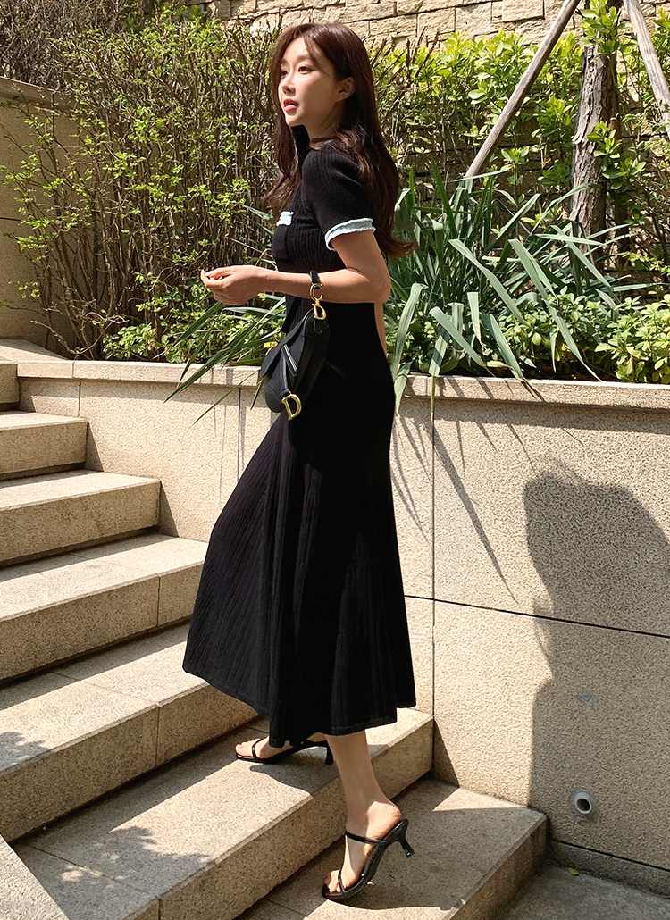 未使用 エルメス ワンピース ウール 半袖 ニット ブラック 2025年秋冬 新作 HERMES エルメス セーター ニット 半袖 パルフロワ