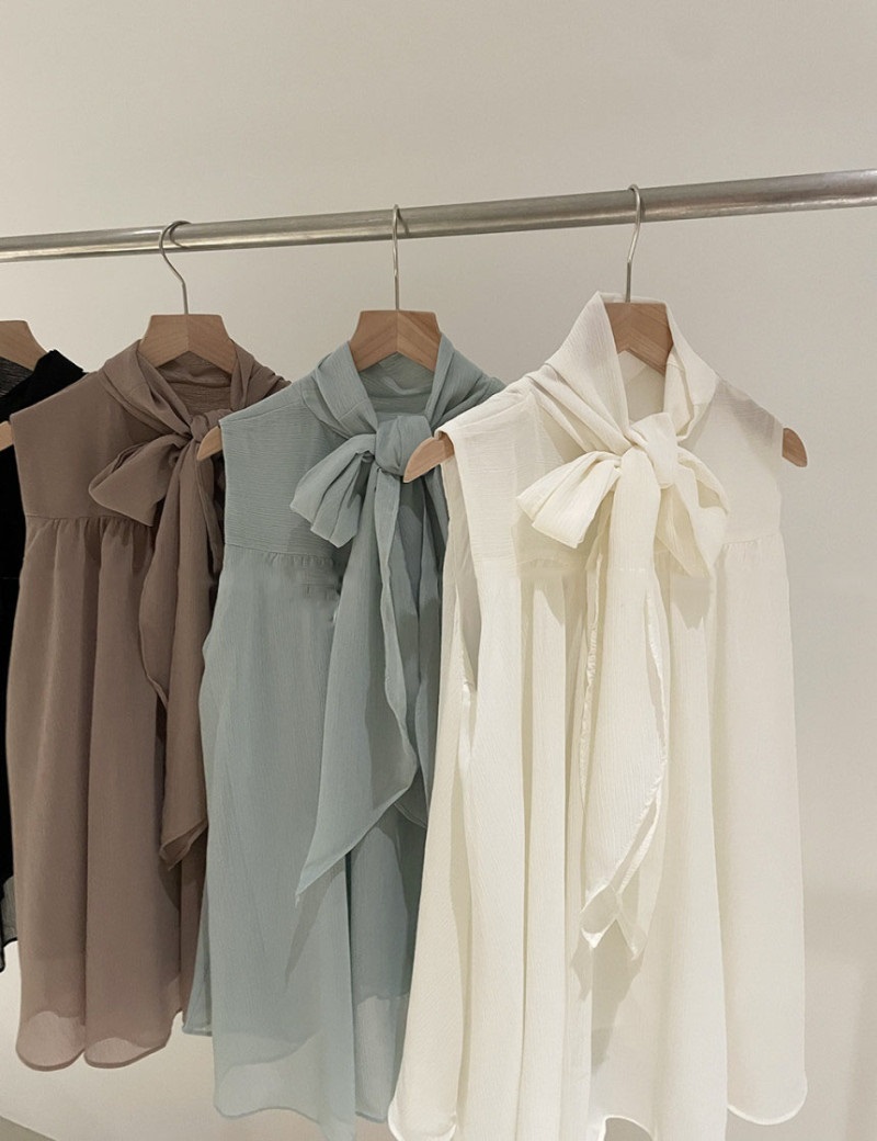 バックリボンフレアシフォンノースリーブ | 詳細画像29