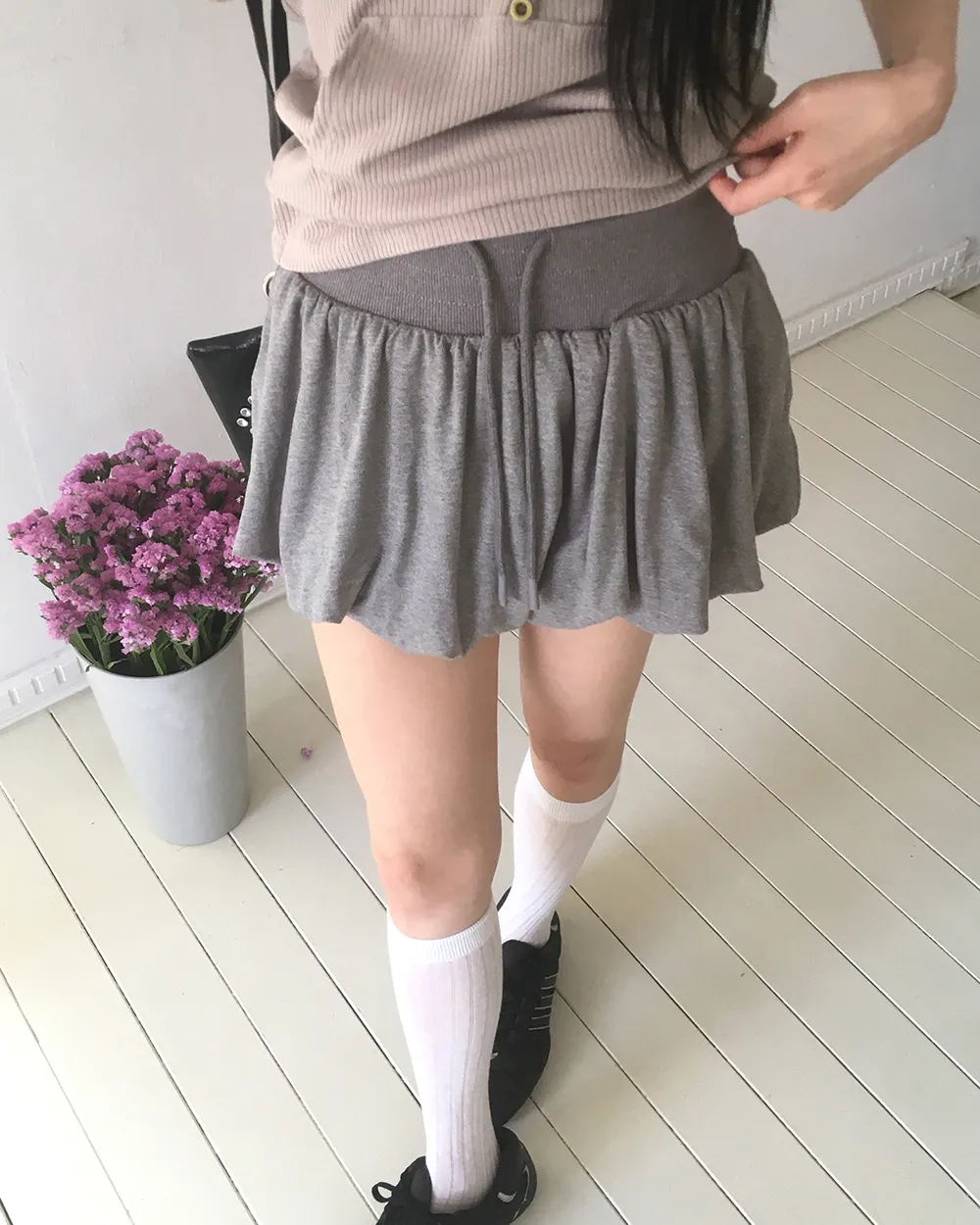 パンツ裏地ドロストバルーンミニスカート | WONDERWONDER | 詳細画像1