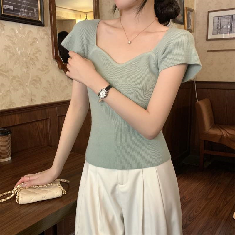 ハートネックフレンチスリーブニット | 詳細画像10