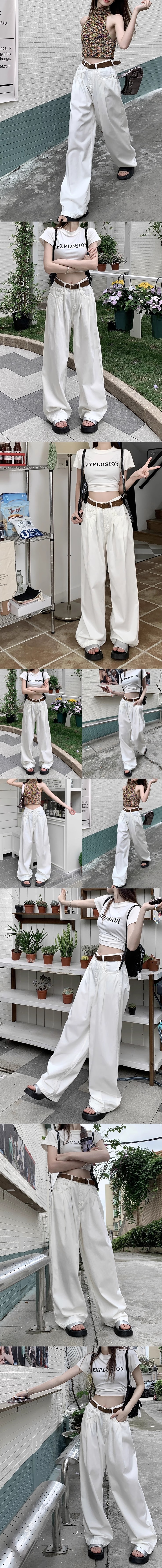 ツータックホワイトワイドパンツ | 詳細画像3