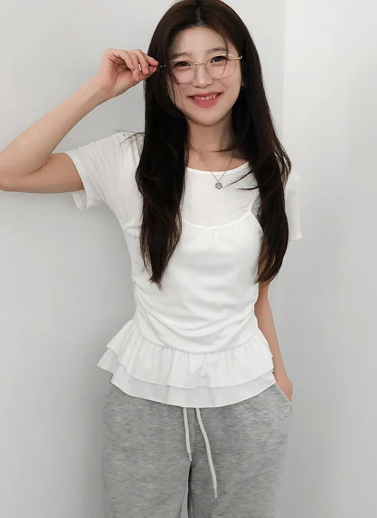 ティアードビスチェドッキング半袖Tシャツ | lilisense | 詳細画像1