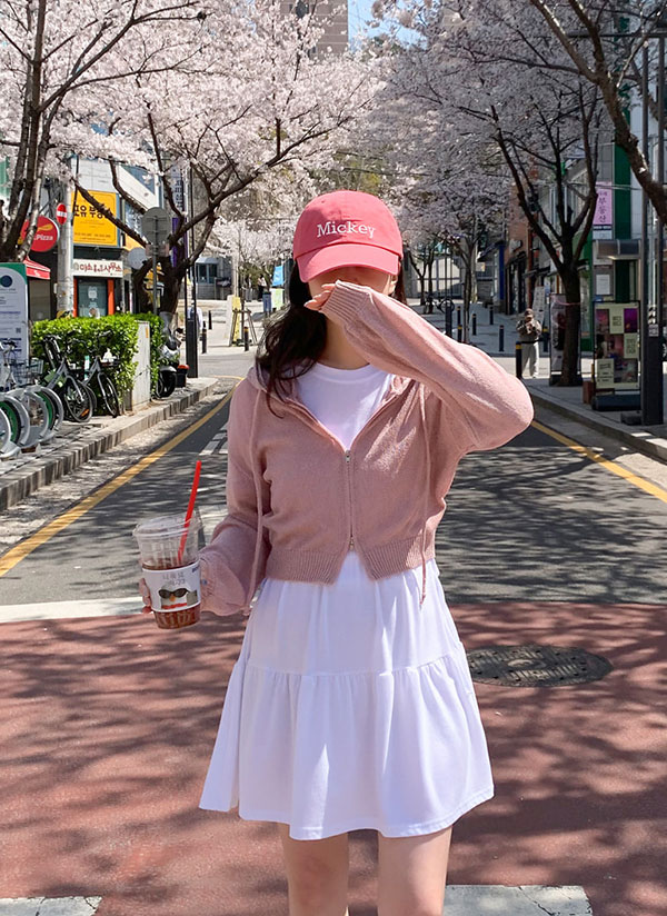 ニットシースルーダブルジップクロップドジップパーカー | レディース