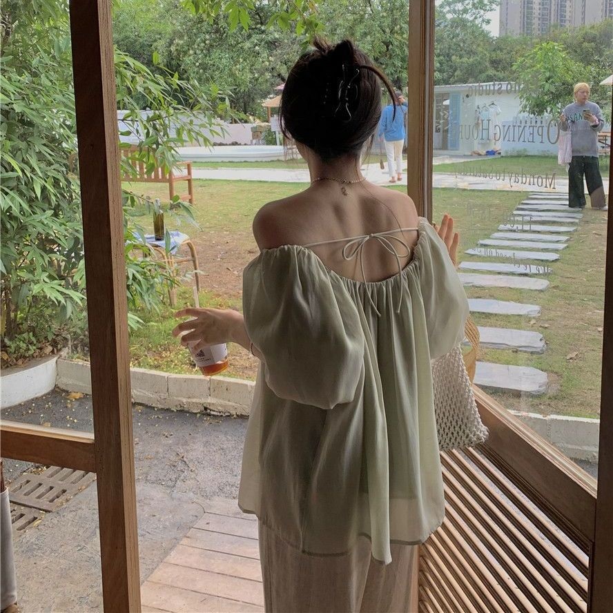 2WAYバックリボンバルーン半袖ブラウス | 詳細画像2