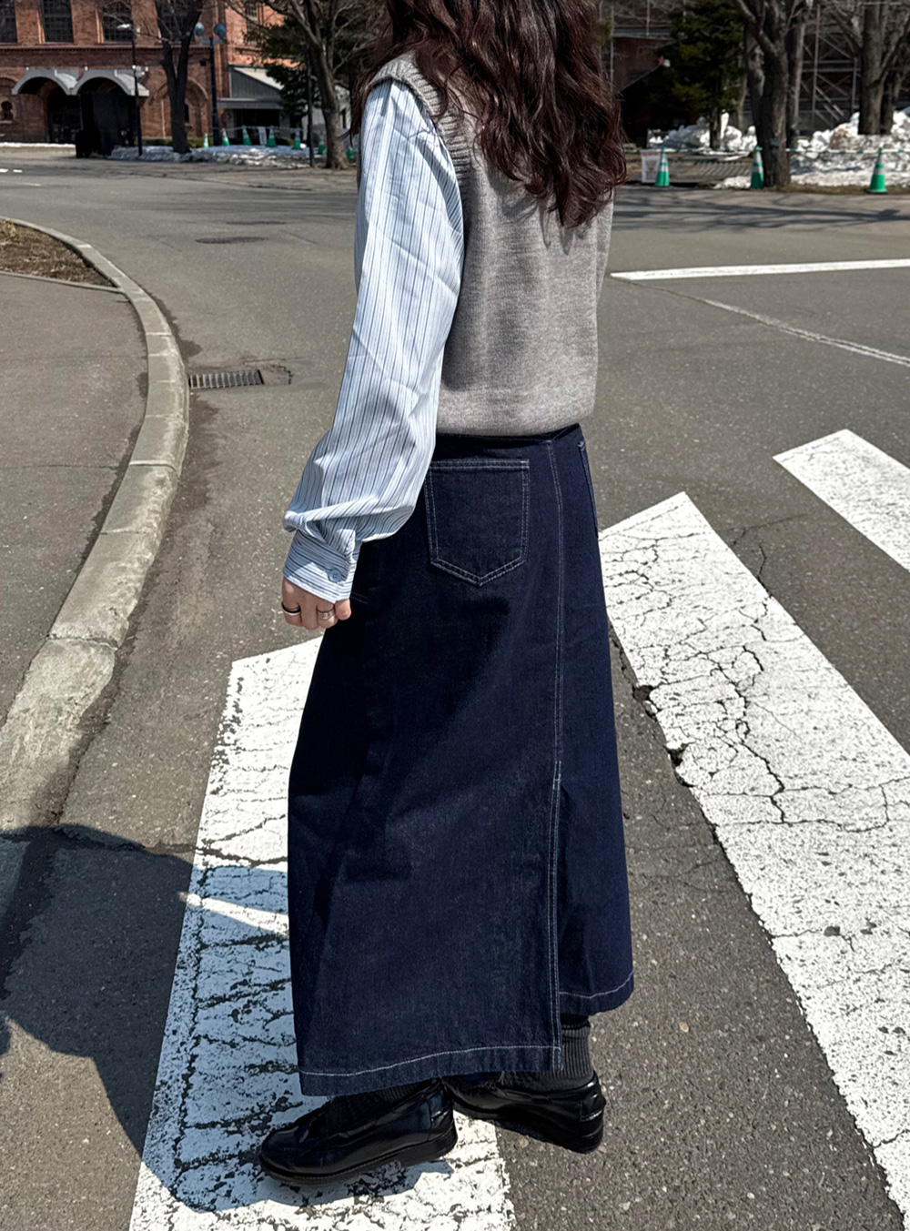ステッチAラインデニムスカート | 詳細画像11