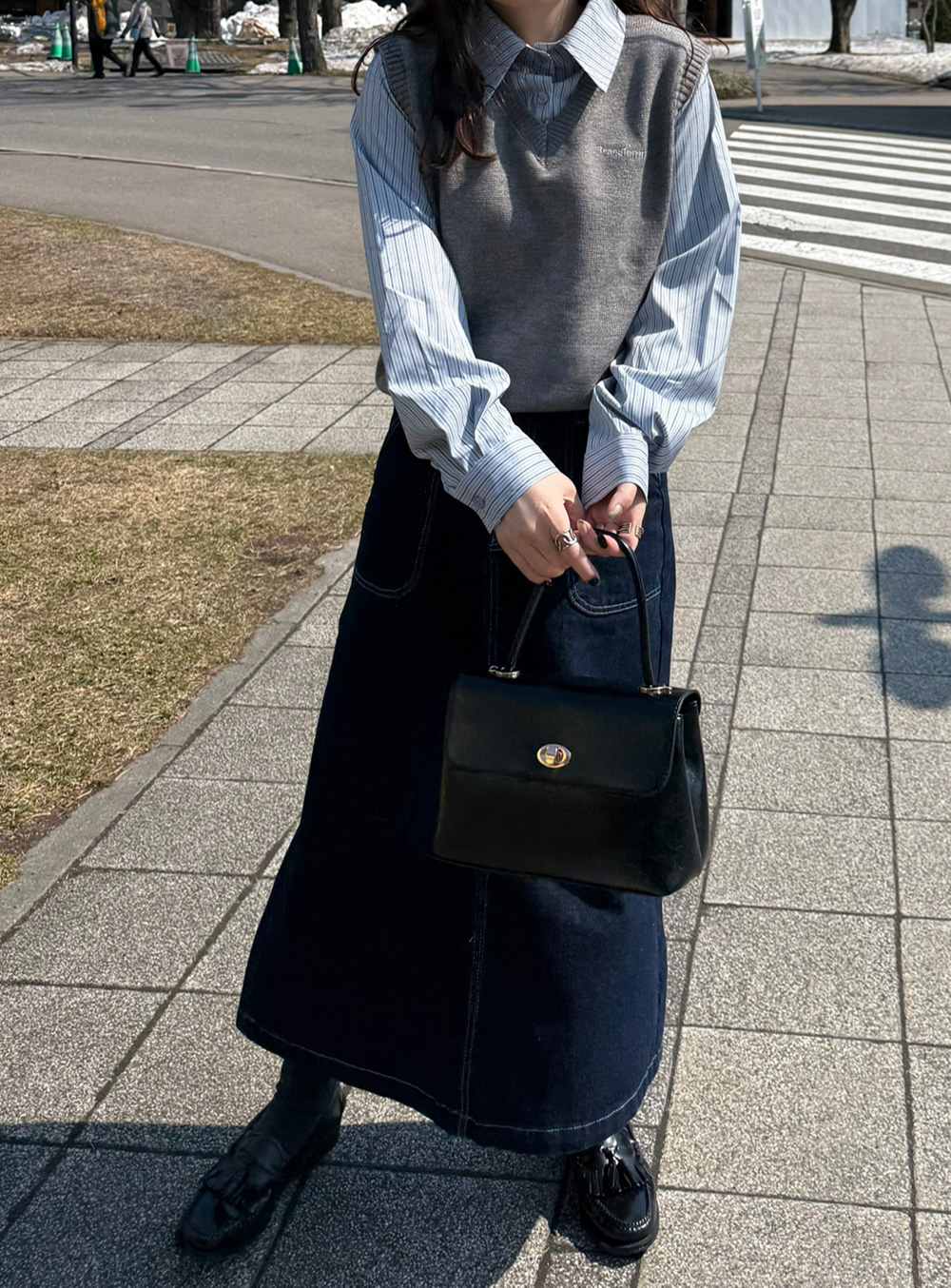 ステッチAラインデニムスカート | 詳細画像15