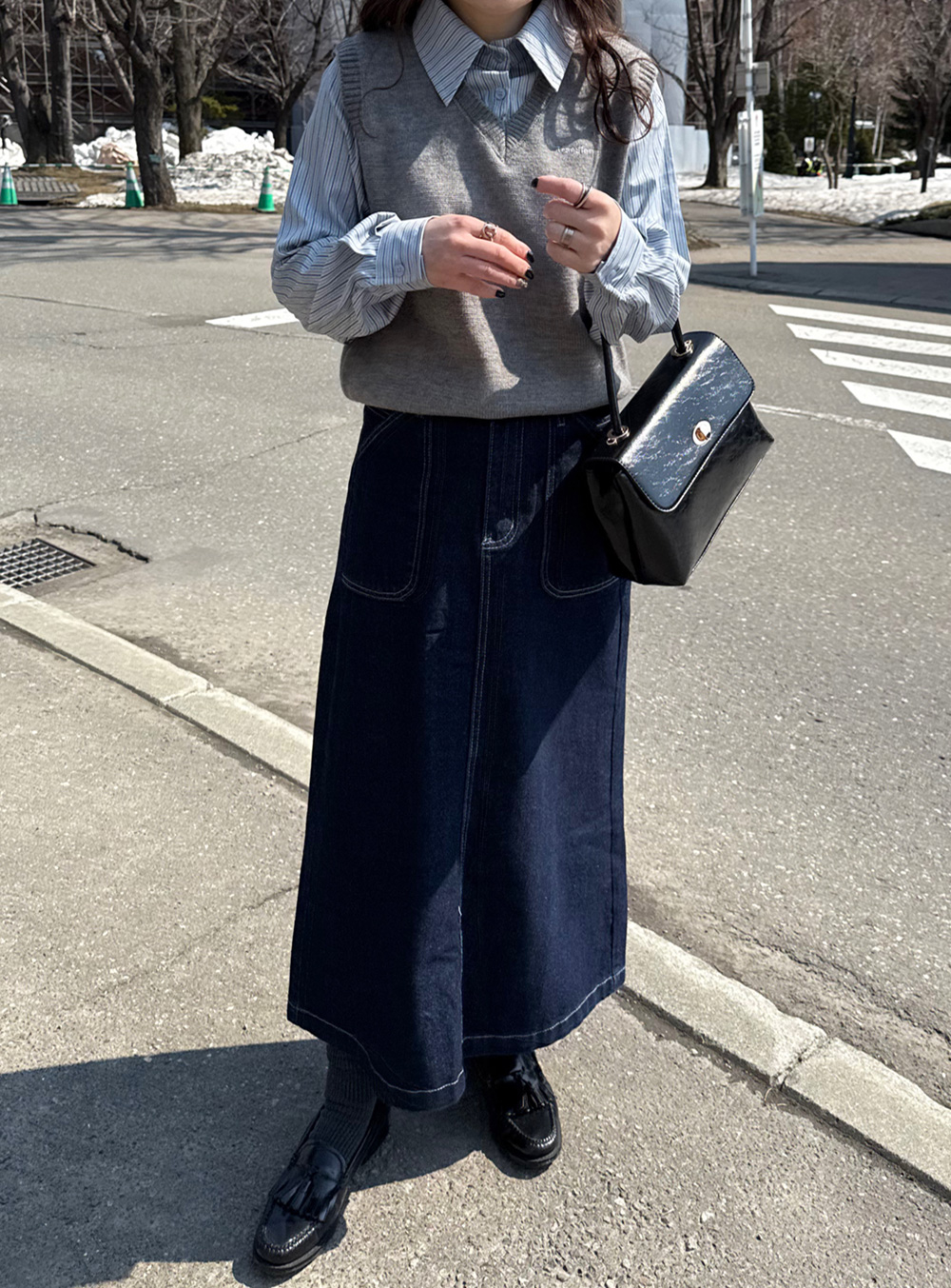 ステッチAラインデニムスカート | 詳細画像16