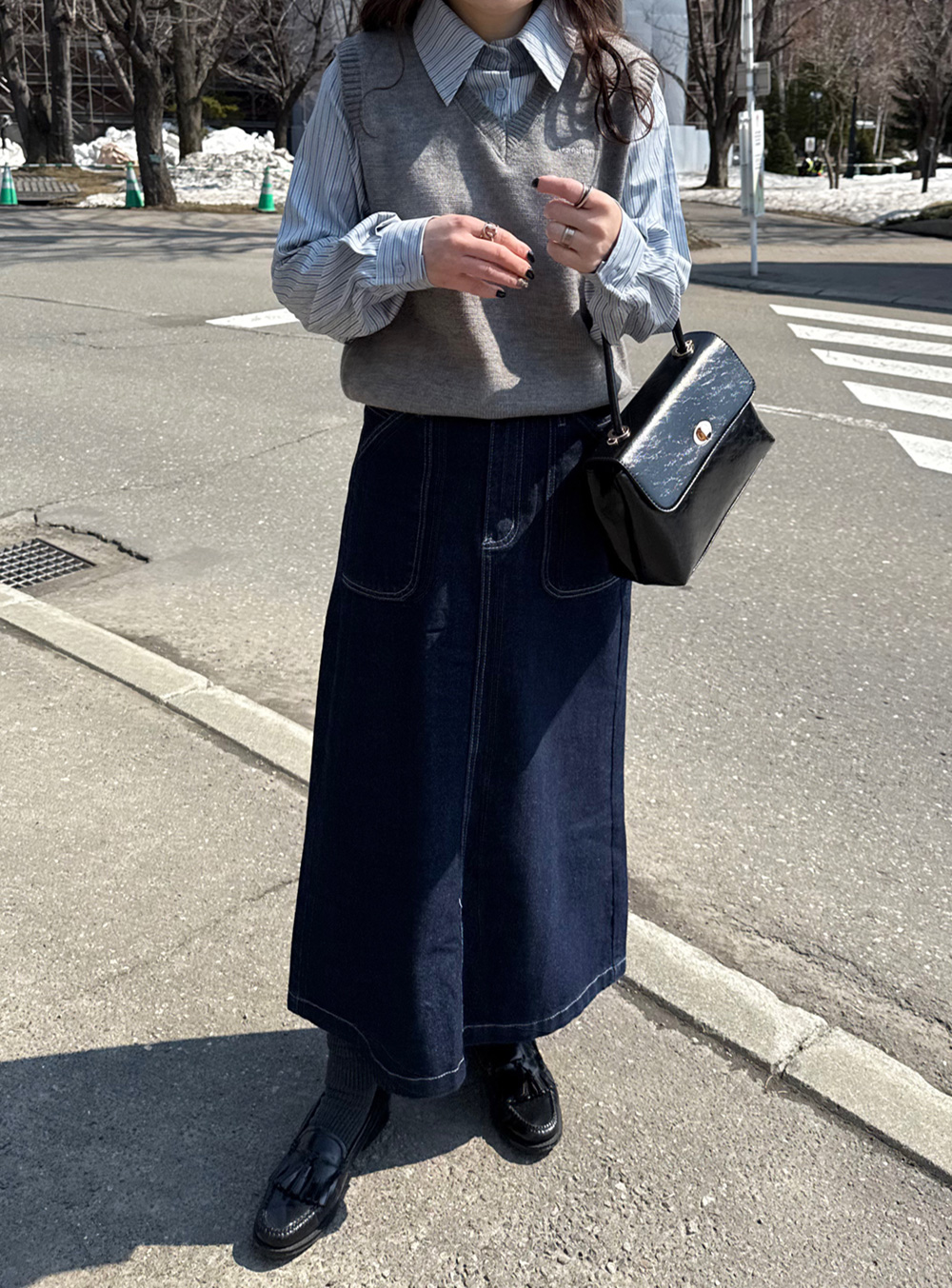 2TYPEシャツレイヤードニットベスト | 詳細画像5