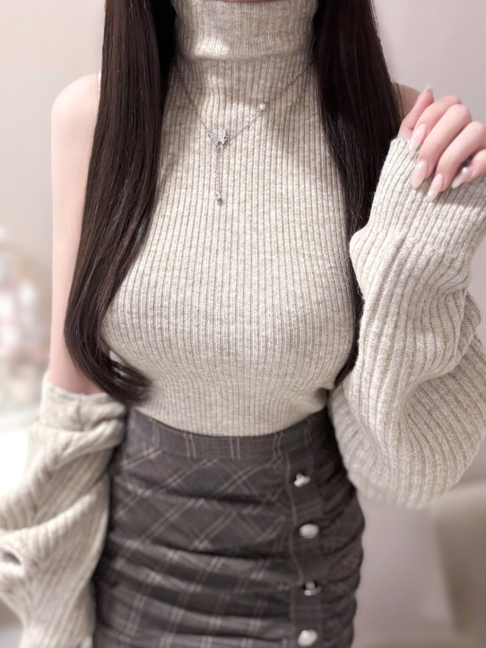 ハイネックニットノースリーブ&ボレロカーディガンSET | 詳細画像8