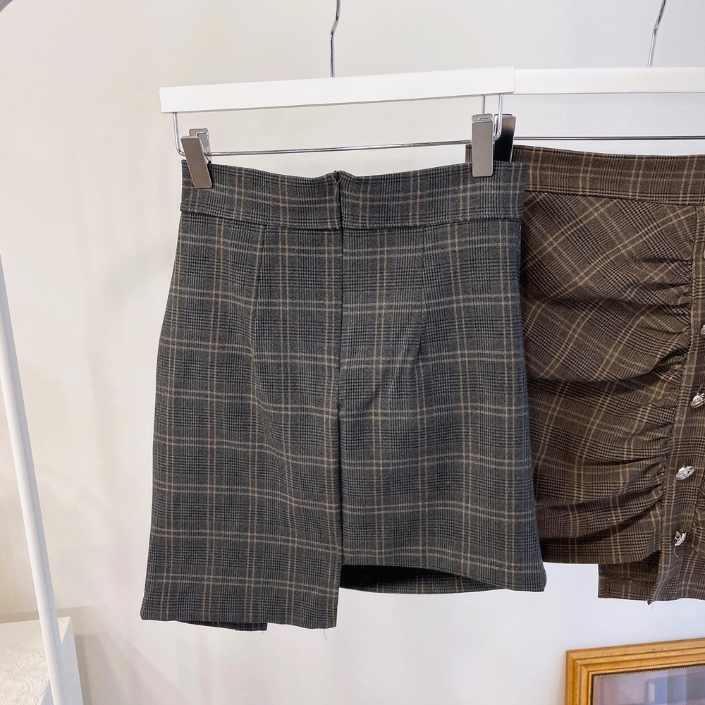 シャーリングボタンチェックミニスカート | 詳細画像16