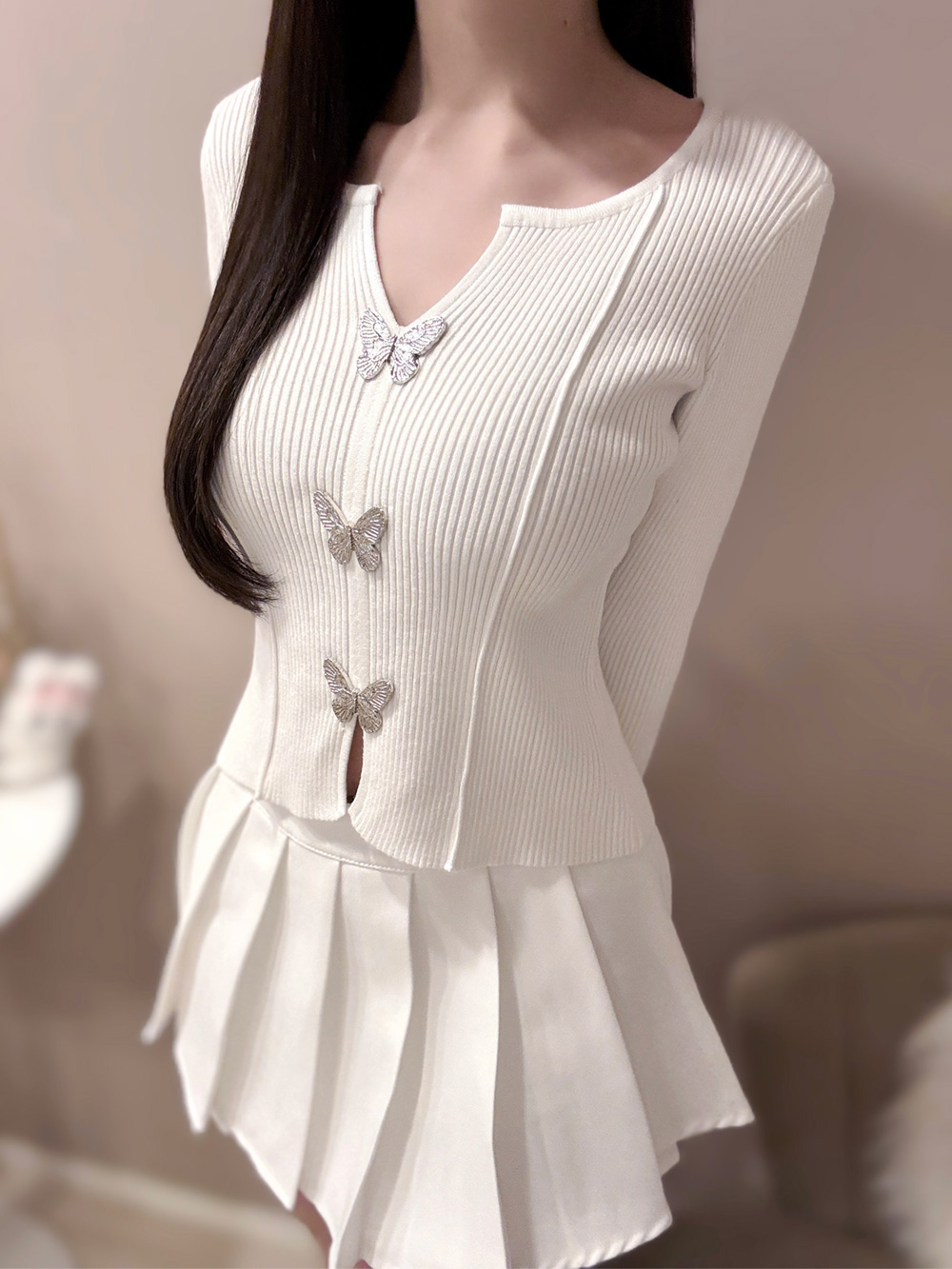 パンツ裏地ダブルプリーツスカート | 詳細画像5