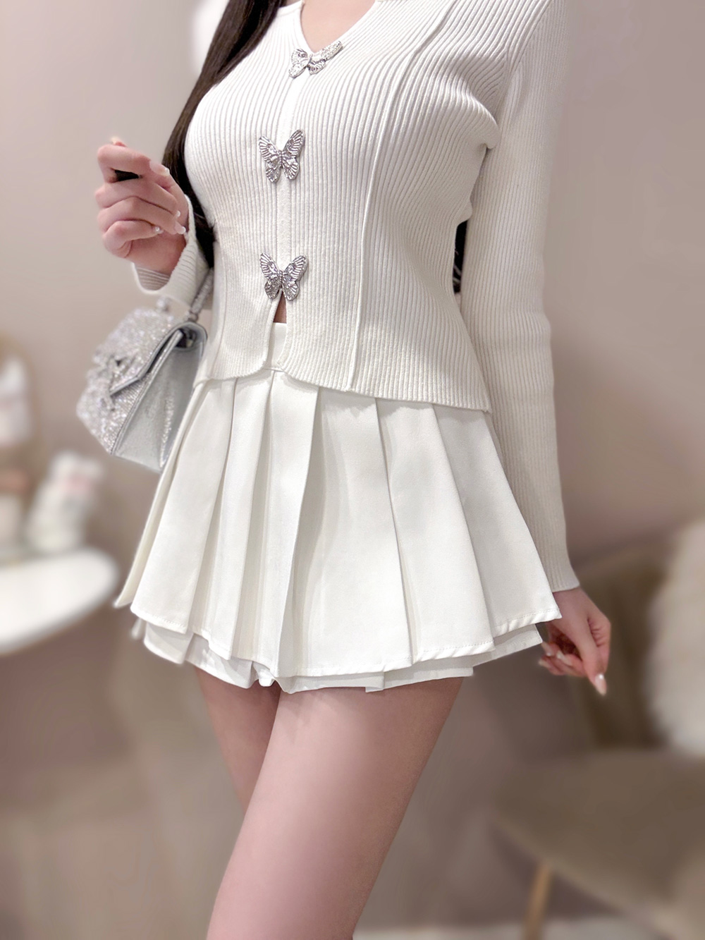 パンツ裏地ダブルプリーツスカート | 詳細画像12