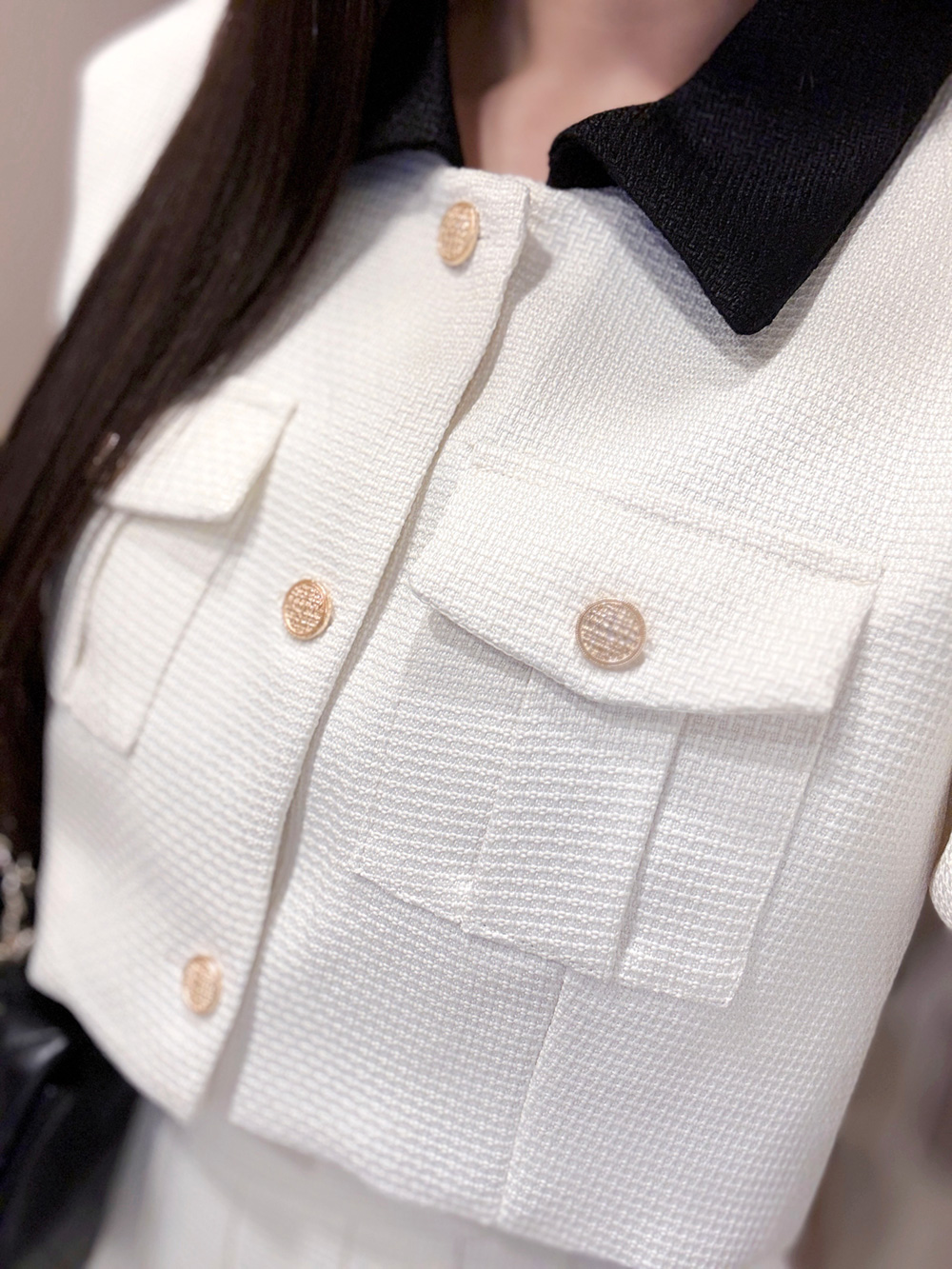 配色カラーツイードジャケット&パンツ裏地プリーツスカートSET | 詳細画像11