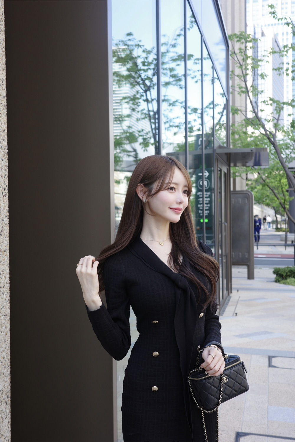 ボウタイダブルボタンニットミニワンピース | 詳細画像4