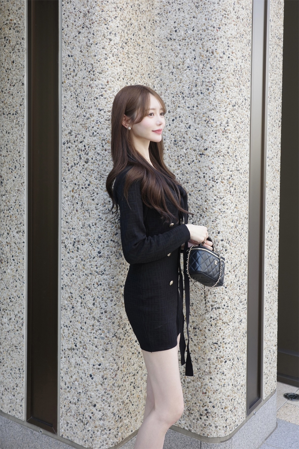 ボウタイダブルボタンニットミニワンピース | 詳細画像7