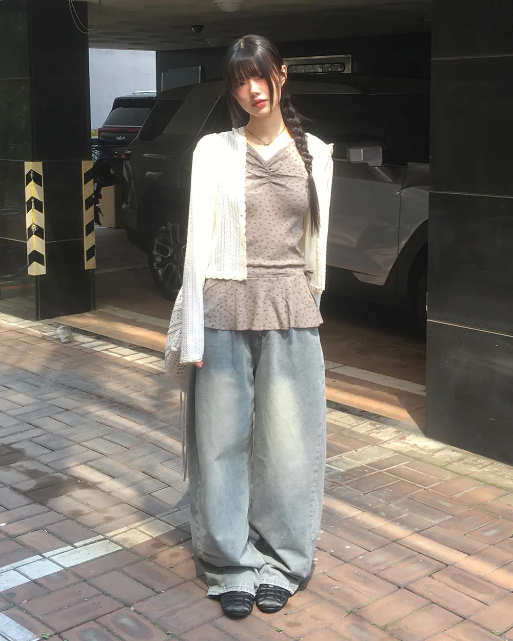 2TYPEサイドタックラインウォッシュデニムパンツ | WONDERWONDER | 詳細画像1