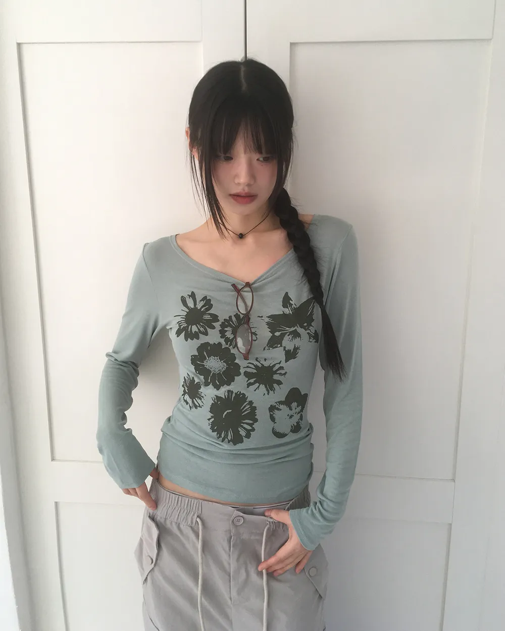 フラワープリントシアーTシャツ | WONDERWONDER | 詳細画像1
