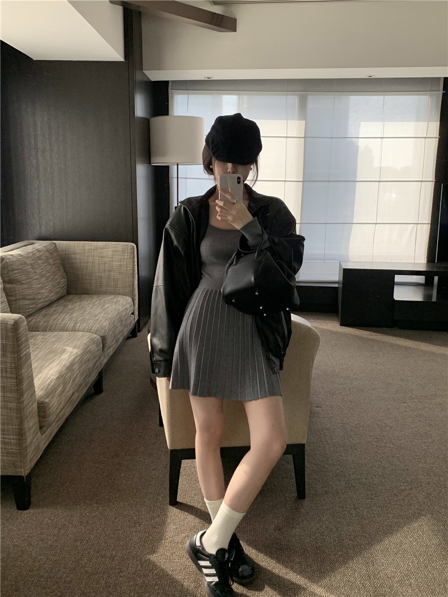 ワイドネックプリーツニットミニワンピース | 詳細画像19