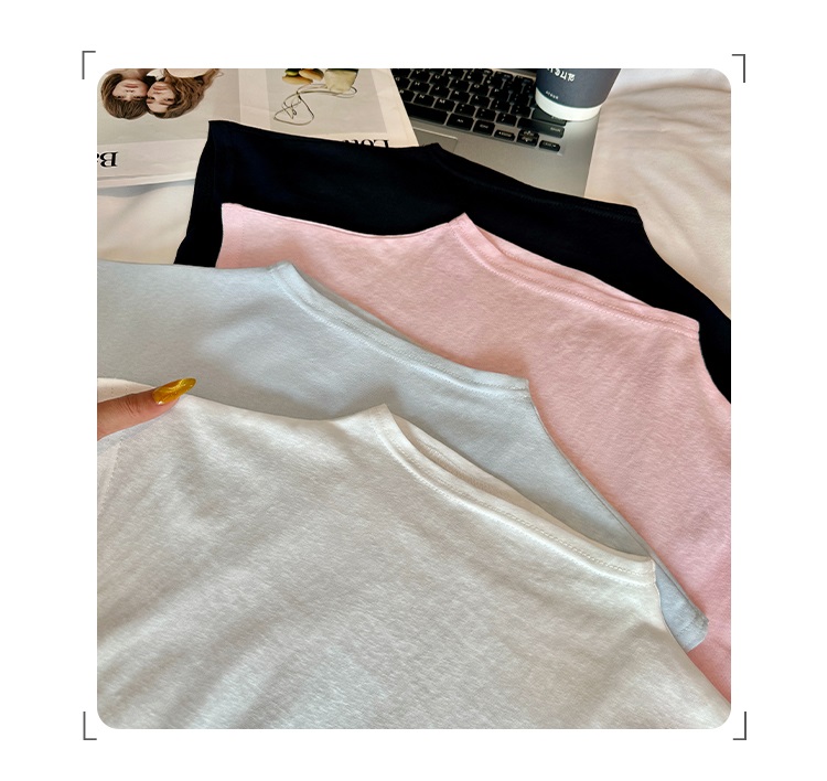 リネン混モックネックフレンチスリーブTシャツ | 詳細画像3
