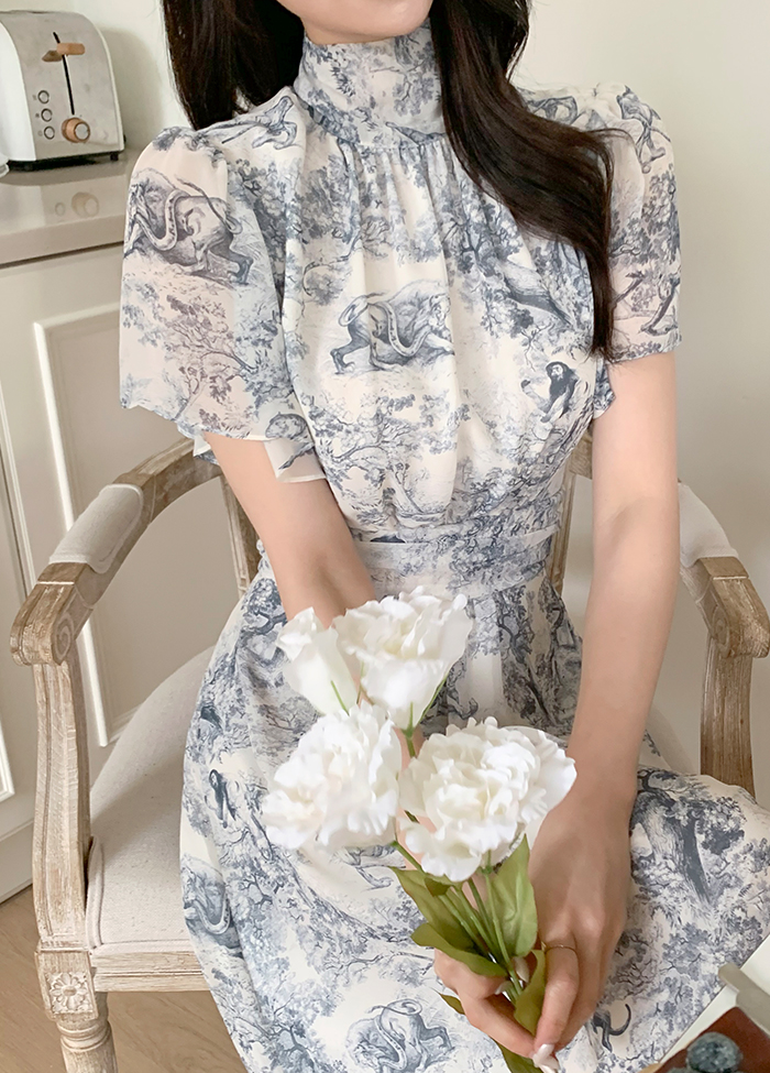 Riu 新品未使用タグ付き トワルドジュイワンピース m petit by misako / トワルドジュイワンピース M ブルー O-25
