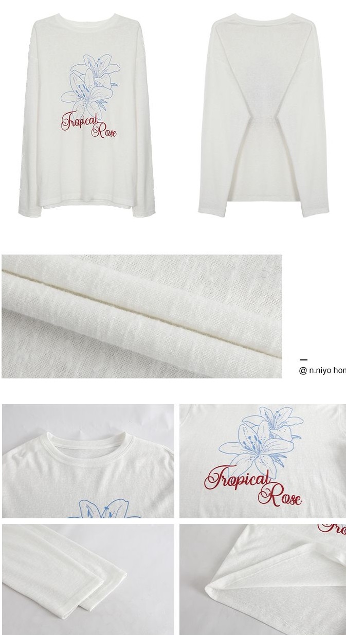 フラワープリントロゴルーズTシャツ | 詳細画像3