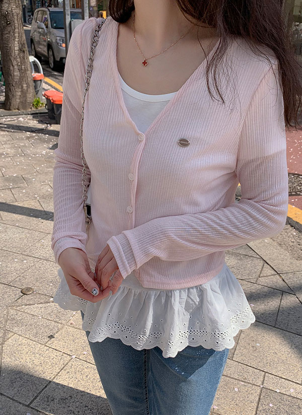アイレットレースレイヤード半袖Tシャツ | レディースファッション通販