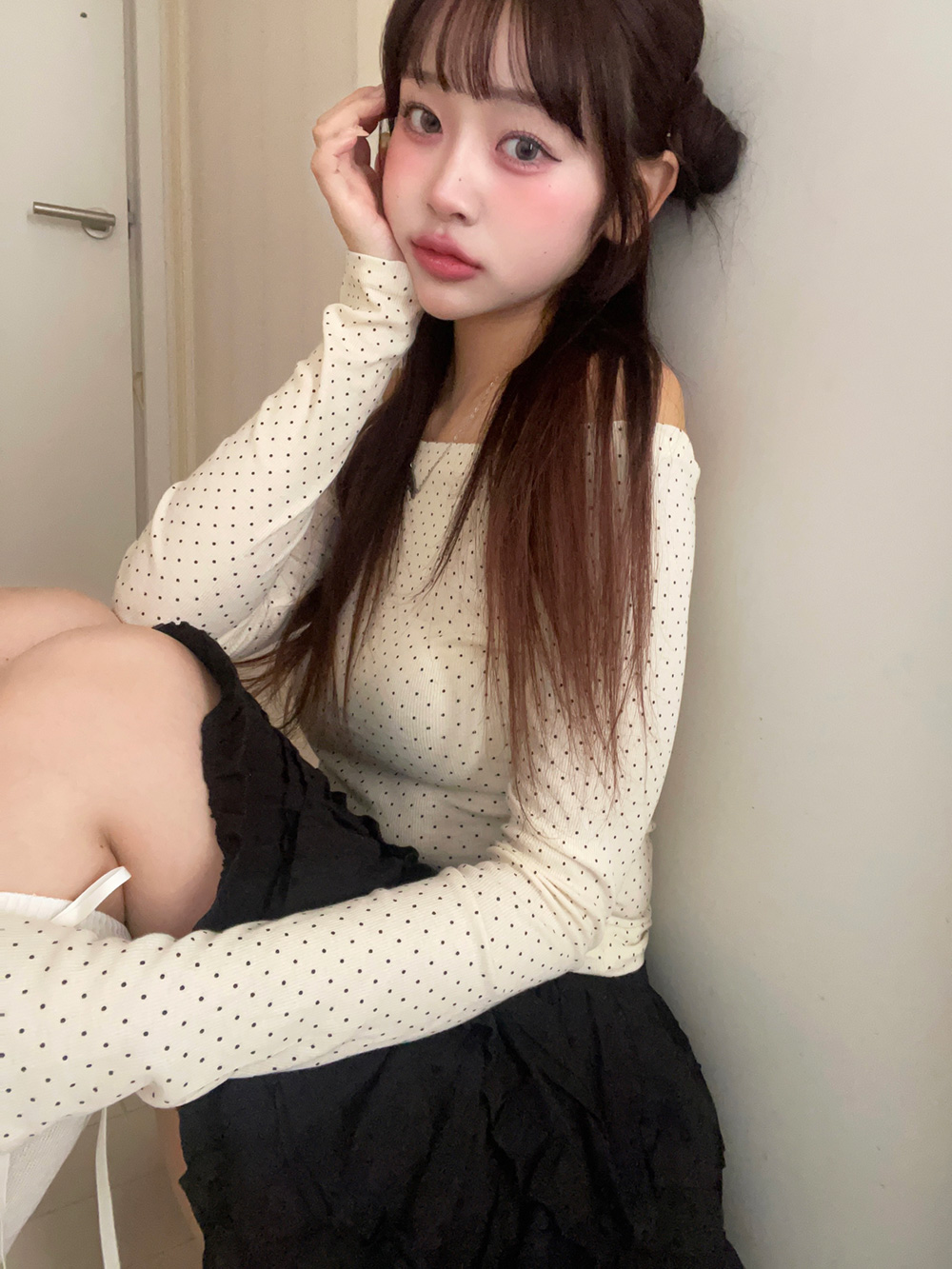 ドットオフショルリブTシャツ | 詳細画像14