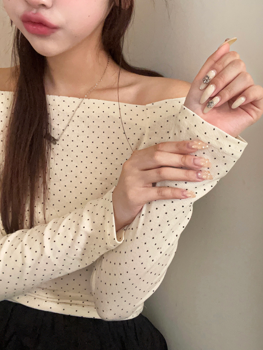 ドットオフショルリブTシャツ | 詳細画像17