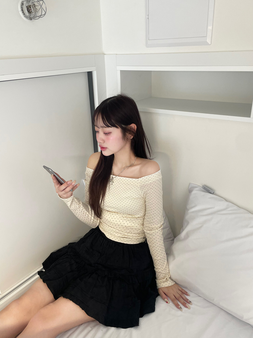 ドットオフショルリブTシャツ | 詳細画像18