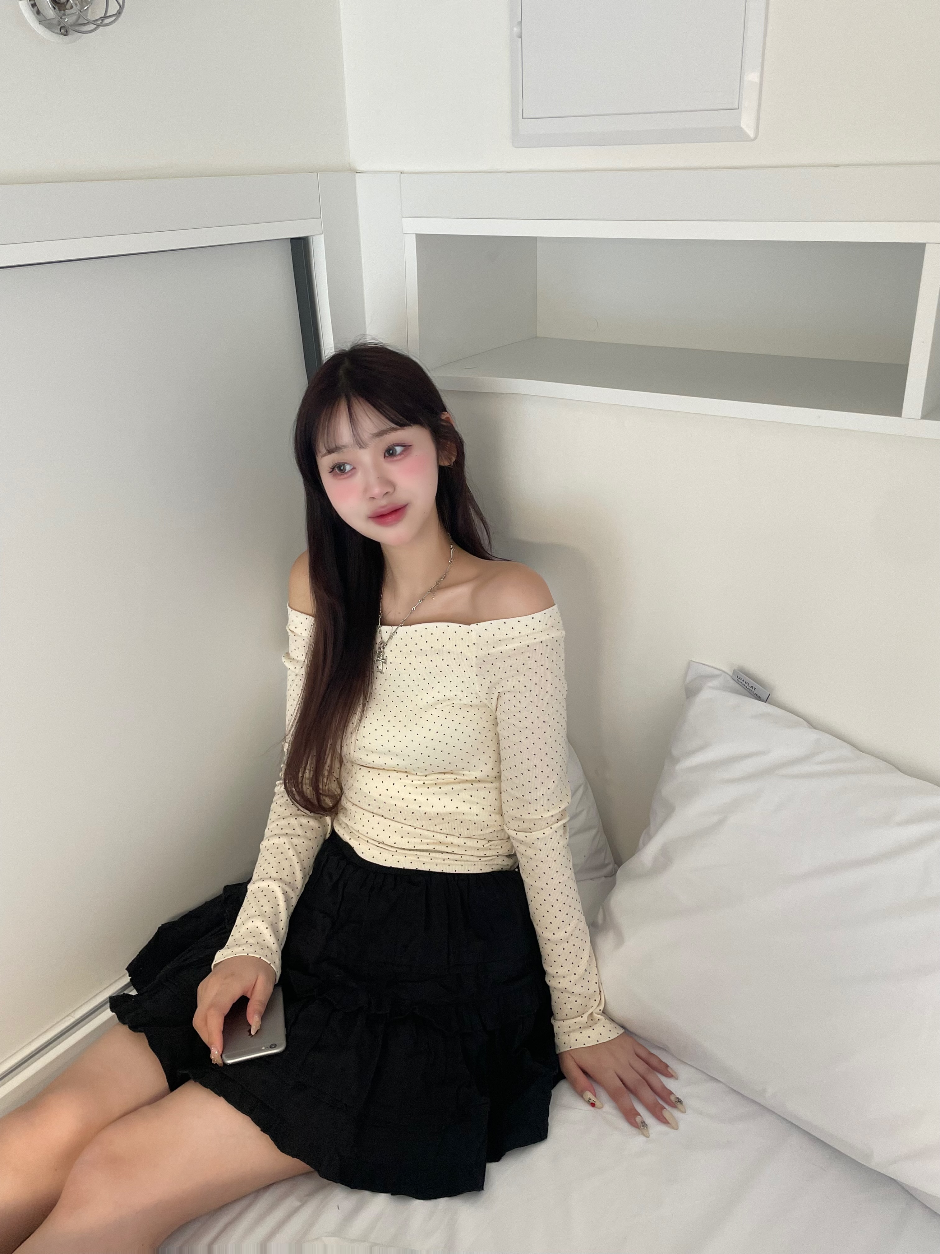ドットオフショルリブTシャツ | 詳細画像8