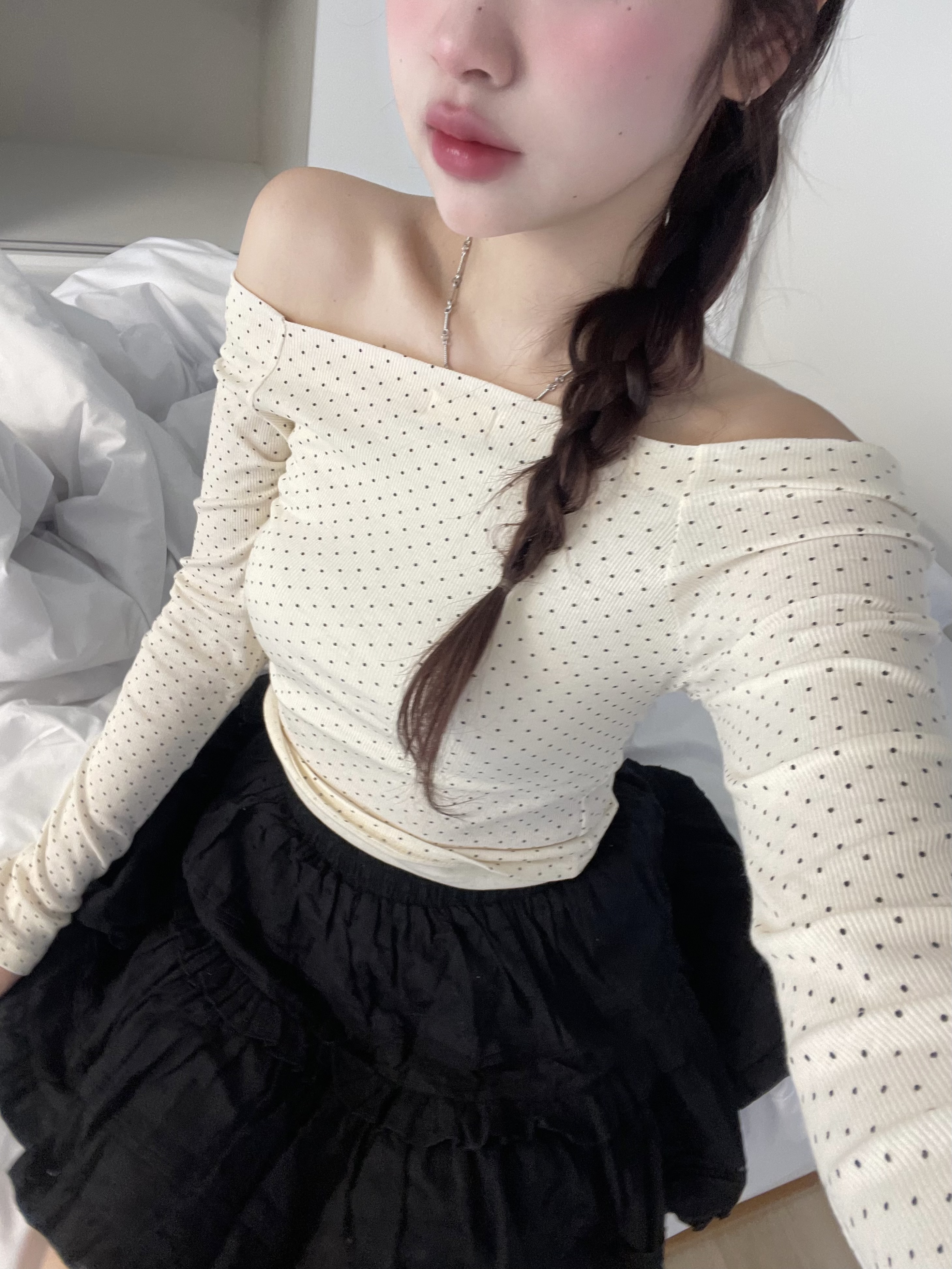 ドットオフショルリブTシャツ | 詳細画像10