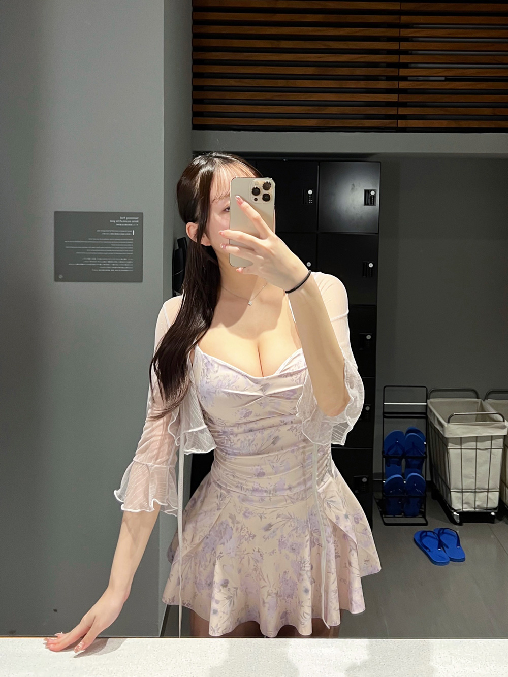 カバーアップ付花柄ワンピース水着 | 詳細画像4