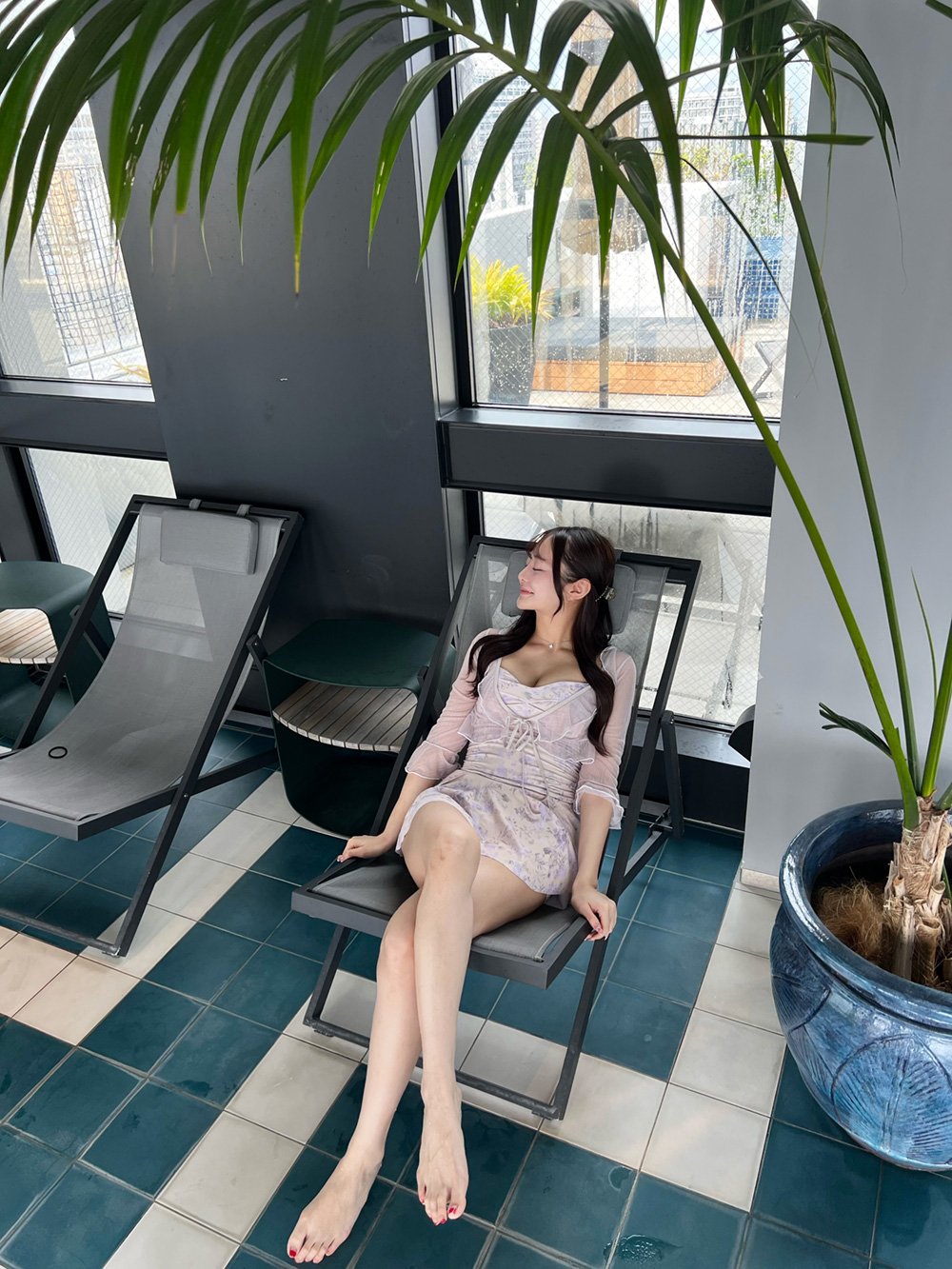 カバーアップ付花柄ワンピース水着 | 詳細画像11