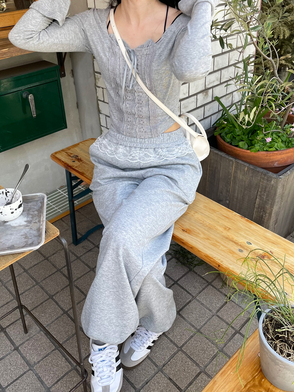 2WAYレースレイヤードスウェットパンツ | レディースファッション通販