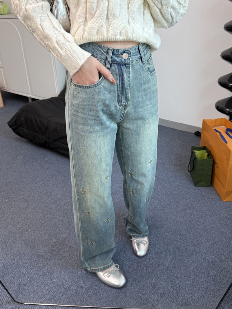 ゴールドリボン刺繍デニムパンツ | 詳細画像6