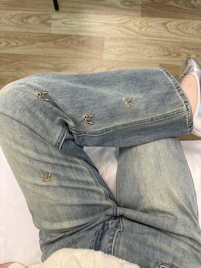 ゴールドリボン刺繍デニムパンツ | 詳細画像9