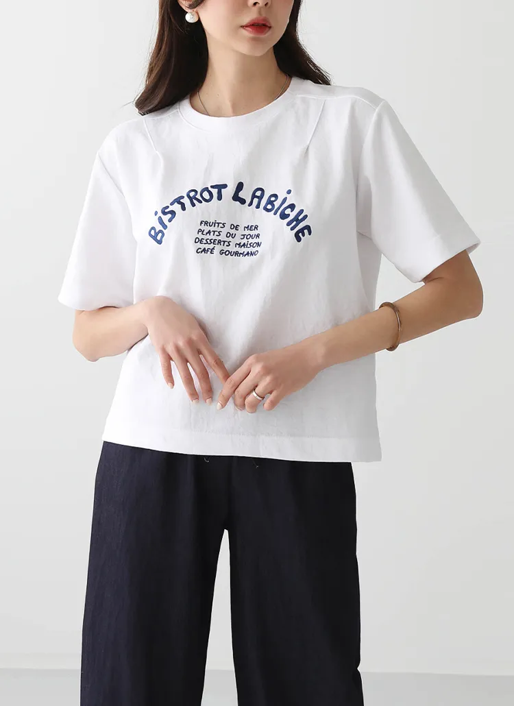 LABICHE刺繍タック半袖Tシャツ | pippin | 詳細画像1