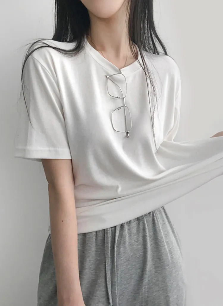 ソフトラウンドネック半袖Tシャツ | lilisense | 詳細画像1