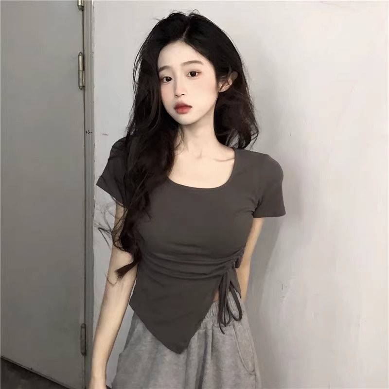 スクエアネックドロストアシメ半袖Tシャツ | 詳細画像9