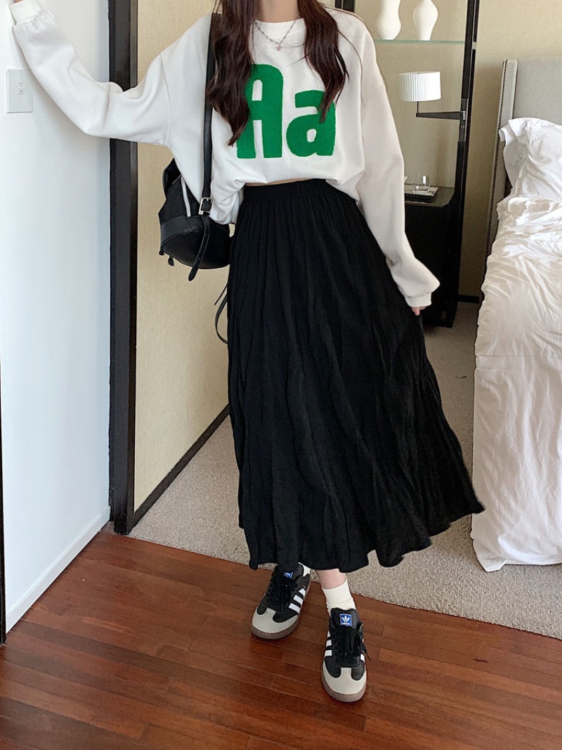 ウエストゴムリンクルAラインスカート | 詳細画像10