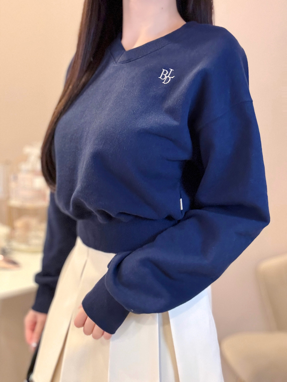 ５５％以上節約 刺繍Vネックスウェット | DHOLIC - レディースファッション通販 メンズウェア